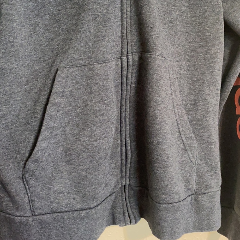 Adidas Grey Hooded Zip Up Sweatshirt - Picture 4 of 6